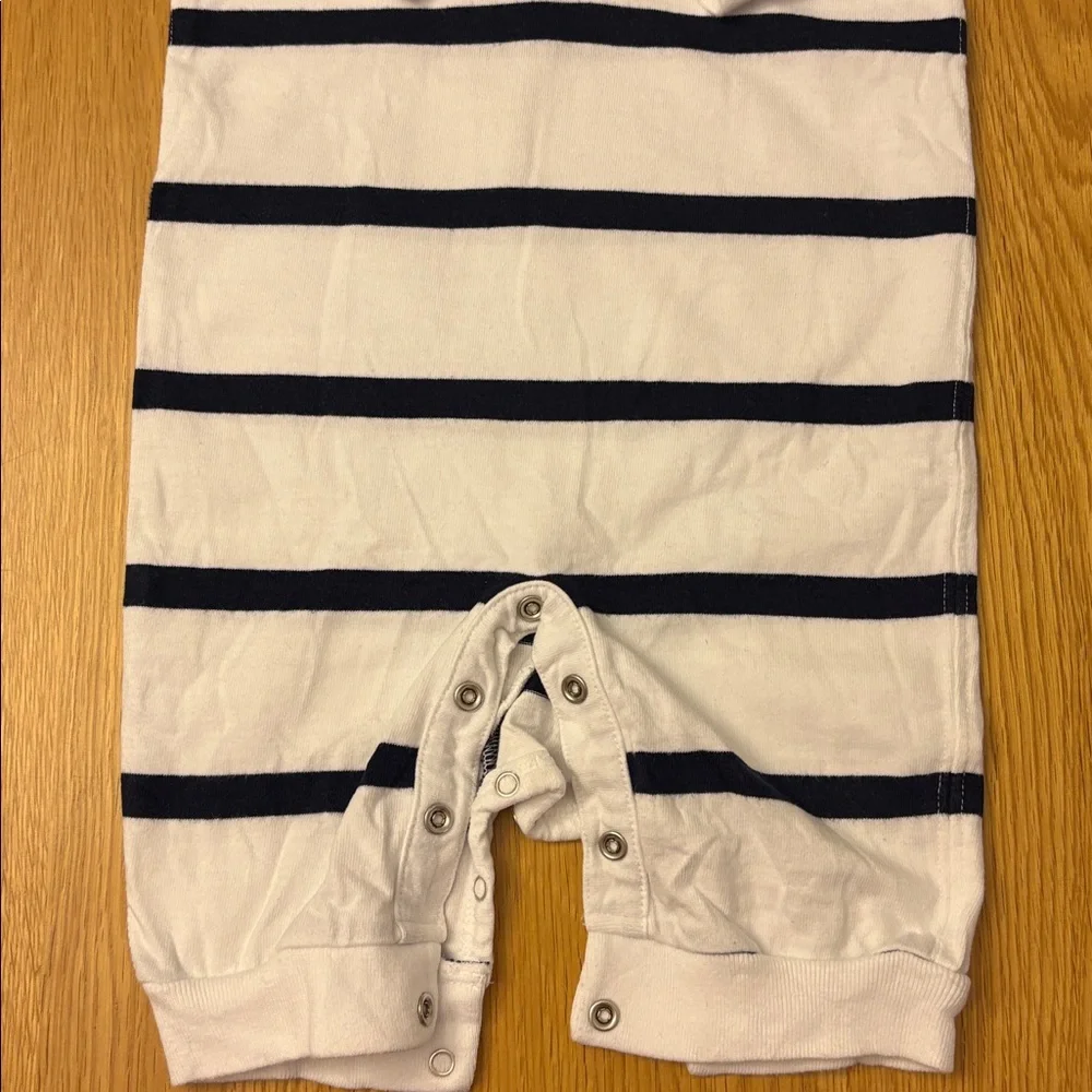 Ralph Lauren Navy and White Striped Baby Romper/One Piece - 6 months
